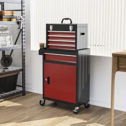 Carro de Herramientas Caja de Herramientas de Acero Carro de Taller con Ruedas Puerta y Cajones para Taller Gara... - Ogal.Es