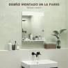 Espejo de Baño de Pared con Estante Abierto Espejo para Entrada Pasillo 50x12x60 cm Blanco - Ogal.Es