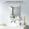 Espejo de Baño de Pared con Estante Abierto Espejo para Entrada Pasillo 50x12x60 cm Blanco - Ogal.Es