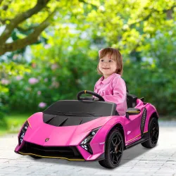 Coche Eléctrico para Niños Lamborghini Autentica con Batería 12V Mando a Distancia Faros Bocina Arranque Suave y... - Ogal.Es