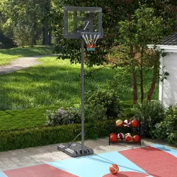Canasta de Baloncesto de Exterior 2 en 1 con Altura Ajustable 230-305 cm Aro de Baloncesto con Soporte Ruedas Ba... - Ogal.Es