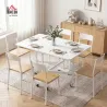 Mesa de Comedor Plegable para 4-6 Personas con Ruedas y Alas Abatibles Mesa Abatible para Cocina 120x80x73 cm Bl... - Ogal.Es