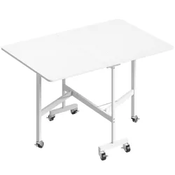 Mesa de Comedor Plegable para 4-6 Personas con Ruedas y Alas Abatibles Mesa Abatible para Cocina 120x80x73 cm Bl... - Ogal.Es