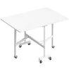 Mesa de Comedor Plegable para 4-6 Personas con Ruedas y Alas Abatibles Mesa Abatible para Cocina 120x80x73 cm Bl... - Ogal.Es