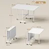 Mesa de Comedor Plegable para 4-6 Personas con Ruedas y Alas Abatibles Mesa Abatible para Cocina 120x80x73 cm Bl... - Ogal.Es