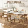Mesa de Comedor Plegable para 4-6 Personas con Ruedas y Alas Abatibles Mesa Abatible para Cocina 120x80x73 cm Bl... - Ogal.Es
