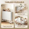 Mesa de Comedor Plegable para 4-6 Personas con Ruedas y Alas Abatibles Mesa Abatible para Cocina 120x80x73 cm Bl... - Ogal.Es