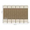 Biombo Separador de Ambientes de 6 Paneles Plegable de Cuerda de Papel 160x170cm Decoración para Dormitorio Natural - Ogal.Es