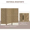 Biombo Separador de Ambientes de 6 Paneles Plegable de Cuerda de Papel 160x170cm Decoración para Dormitorio Natural - Ogal.Es