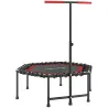 Trampolín de Fitness 114x114x132 cm con Mango Ajustable de 3 Niveles y Marco de Acero Rojo - Ogal.Es