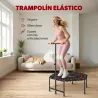 Trampolín de Fitness 114x114x132 cm con Mango Ajustable de 3 Niveles y Marco de Acero Rojo - Ogal.Es