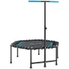 Trampolín de Fitness 114x114x132 cm con Mango Ajustable de 3 Niveles y Marco de Acero Azul - Ogal.Es
