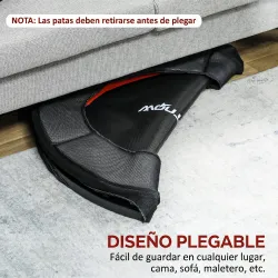 Trampolín de Fitness Ø102 cm Cama Elástica Plegable con Marco de Acero Antideslizantes Carga 100 kg Rojo - Ogal.Es