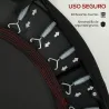 Trampolín de Fitness Ø102 cm Cama Elástica Plegable con Marco de Acero Antideslizantes Carga 100 kg Rojo - Ogal.Es