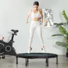 Trampolín de Fitness Ø102 cm Cama Elástica Plegable con Marco de Acero Antideslizantes Carga 100 kg Azul - Ogal.Es