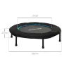 Trampolín de Fitness Ø102 cm Cama Elástica Plegable con Marco de Acero Antideslizantes Carga 100 kg Azul - Ogal.Es