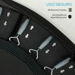 Trampolín de Fitness Ø102 cm Cama Elástica Plegable con Marco de Acero Antideslizantes Carga 100 kg Azul - Ogal.Es