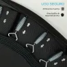 Trampolín de Fitness Ø102 cm Cama Elástica Plegable con Marco de Acero Antideslizantes Carga 100 kg Azul - Ogal.Es