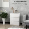 Cómoda con 3 Cajones Cómoda de Dormitorio Moderno con Diseño Anti-vuelco 55x34x75 cm Blanco Brillo - Ogal.Es