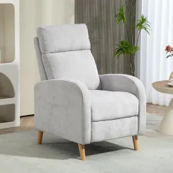 Sillón Relax Reclinable Tapizado en Lino Sintético con Reposapiés y Bolsillo Lateral Carga 135 kg 68x90x106 cm G... - Ogal.Es