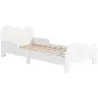 Cama para Niños de +3 Años 140x70 cm Tema de Nubes Estructura de Cama infantil con Barandilla Carga 80 kg Blanco - Ogal.Es