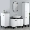 Armario Alto de Baño con Cajón 2 Puertas y Estantes Ajustable Mueble Auxiliar de Baño Anti-vuelco 34x32x170 cm B... - Ogal.Es