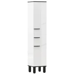 Armario Alto de Baño con Cajón 2 Puertas y Estantes Ajustable Mueble Auxiliar de Baño Anti-vuelco 34x32x170 cm B... - Ogal.Es