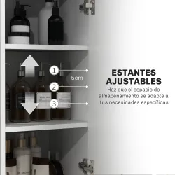 Armario Alto de Baño con Cajón 2 Puertas y Estantes Ajustable Mueble Auxiliar de Baño Anti-vuelco 34x32x170 cm B... - Ogal.Es