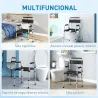 Silla con Inodoro Plegable con Altura Ajustable Cubo y Almohadillas Antideslizantes Carga 150 kg Negro - Ogal.Es