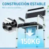 Silla con Inodoro Plegable con Altura Ajustable Cubo y Almohadillas Antideslizantes Carga 150 kg Negro - Ogal.Es