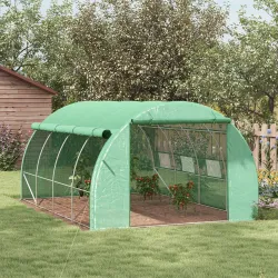 Invernadero de Túnel 4x3x2 m con Puerta y 8 Ventanas de Malla Enrollables Invernadero de Huerto para Patio Jardí... - Ogal.Es