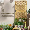 Soporte para Plantas de Madera Estantería para Plantas de 2 Niveles con Enrejado para Jardín Patio Terraza Natural - Ogal.Es