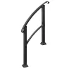 Barandilla de Escalera 71 cm con Kit de Instalación Ángulo Ajustable para 1-3 Escalones para Exterior Terraza Negro - Ogal.Es