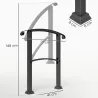 Barandilla de Escalera 71 cm con Kit de Instalación Ángulo Ajustable para 1-3 Escalones para Exterior Terraza Negro - Ogal.Es