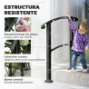 Barandilla de Escalera 71 cm con Kit de Instalación Ángulo Ajustable para 1-3 Escalones para Exterior Terraza Negro - Ogal.Es
