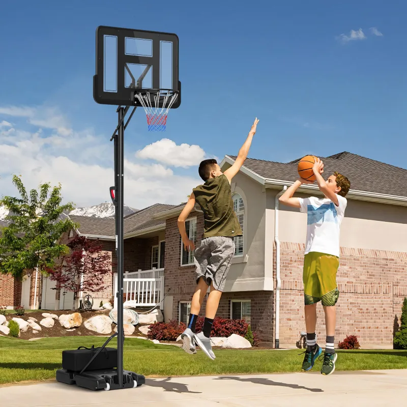 Canasta de Baloncesto para Exteriores/Interiores Altura Ajustable 235-305 cm con Ruedas Base Rellenable Bolsa de... - Ogal.Es