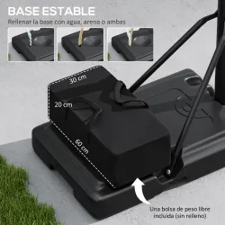 Canasta de Baloncesto para Exteriores/Interiores Altura Ajustable 235-305 cm con Ruedas Base Rellenable Bolsa de... - Ogal.Es
