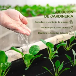 Malla Geotextil 2x25 m Malla de Jardín contra Malas Hierbas 60 g/m² Rollo de Malla Antimaleza Negro - Ogal.Es