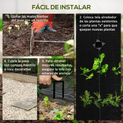 Malla Geotextil 2x25 m Malla de Jardín contra Malas Hierbas 60 g/m² Rollo de Malla Antimaleza Negro - Ogal.Es