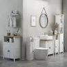 Columna de Baño Armario de Baño con Compartimento Abierto Puerta 2 Estantes Ajustables y Portarrollo 20x20x80 cm... - Ogal.Es