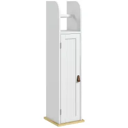 Columna de Baño Armario de Baño con Compartimento Abierto Puerta 2 Estantes Ajustables y Portarrollo 20x20x80 cm... - Ogal.Es