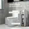 Columna de Baño Armario de Baño con Compartimento Abierto Puerta 2 Estantes Ajustables y Portarrollo 20x20x80 cm... - Ogal.Es