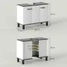Mueble bajo Lavabo con 2 Puertas y Estantes Ajustables para Lavabo con o sin Pedestal 80x34x60 cm Blanco - Ogal.Es