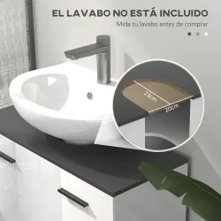 Mueble bajo Lavabo con 2 Puertas y Estantes Ajustables para Lavabo con o sin Pedestal 80x34x60 cm Blanco - Ogal.Es