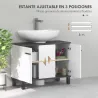 Mueble bajo Lavabo con 2 Puertas y Estantes Ajustables para Lavabo con o sin Pedestal 80x34x60 cm Blanco - Ogal.Es