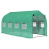 Invernadero de Túnel 4x2x2 m con 8 Ventanas de Malla y Puerta Invernadero de Huerto para Patio Jardín Verde - Ogal.Es