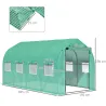 Invernadero de Túnel 4x2x2 m con 8 Ventanas de Malla y Puerta Invernadero de Huerto para Patio Jardín Verde - Ogal.Es