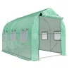 Invernadero de Túnel 3x2x2 m con 6 Ventanas de Malla y Puerta Invernadero de Huerto para Patio Jardín Verde - Ogal.Es