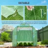 Invernadero de Túnel 3x2x2 m con 6 Ventanas de Malla y Puerta Invernadero de Huerto para Patio Jardín Verde - Ogal.Es