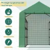 Invernadero de Exterior con Estantes de 4 Niveles Puerta con Cremallera y Marco de Acero 244x180x210 cm Verde - Ogal.Es